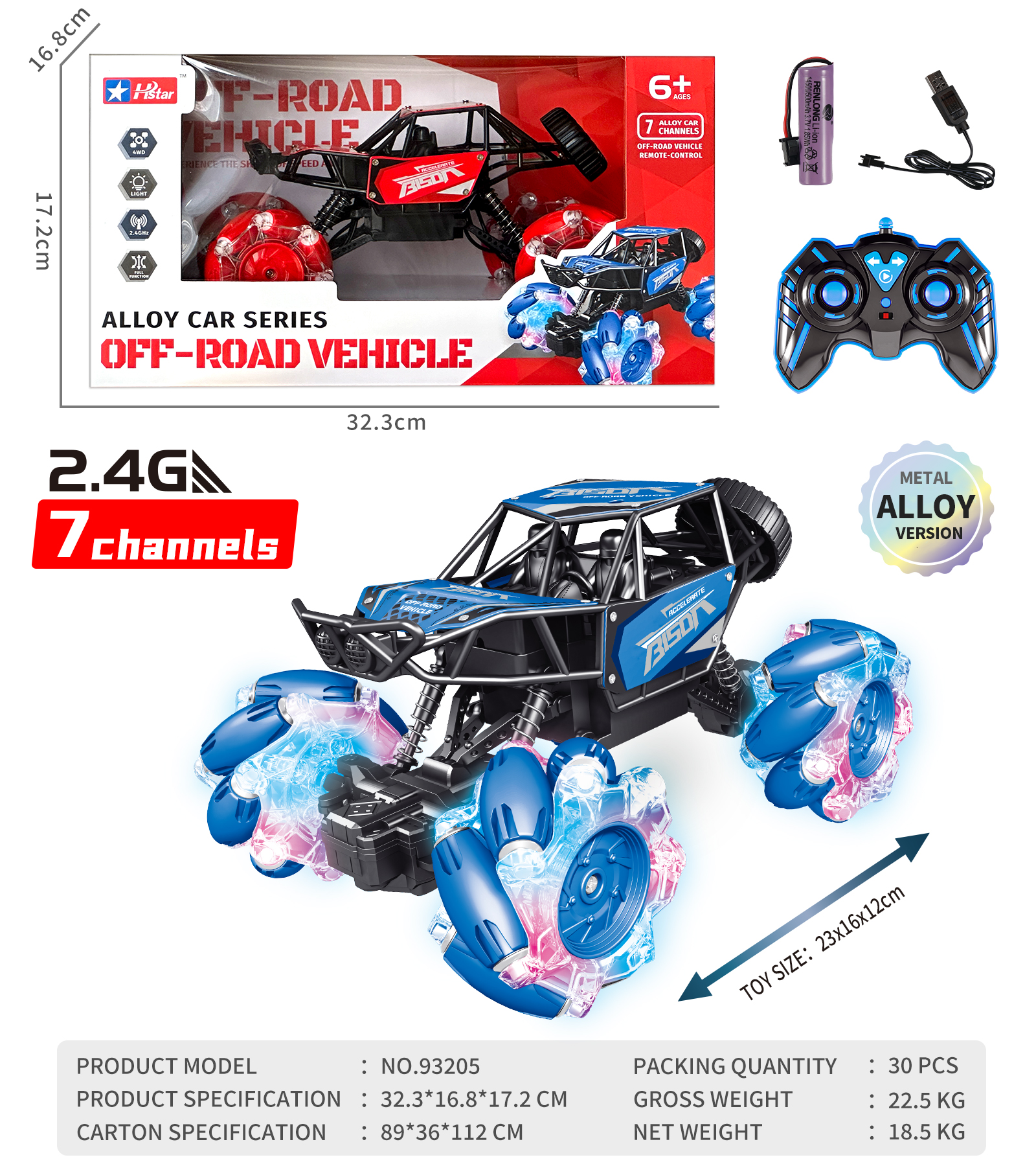 1/16 ALLOY STUNT OFF-ROAD CLIMBING REMOTE CONTROL CAR-93205