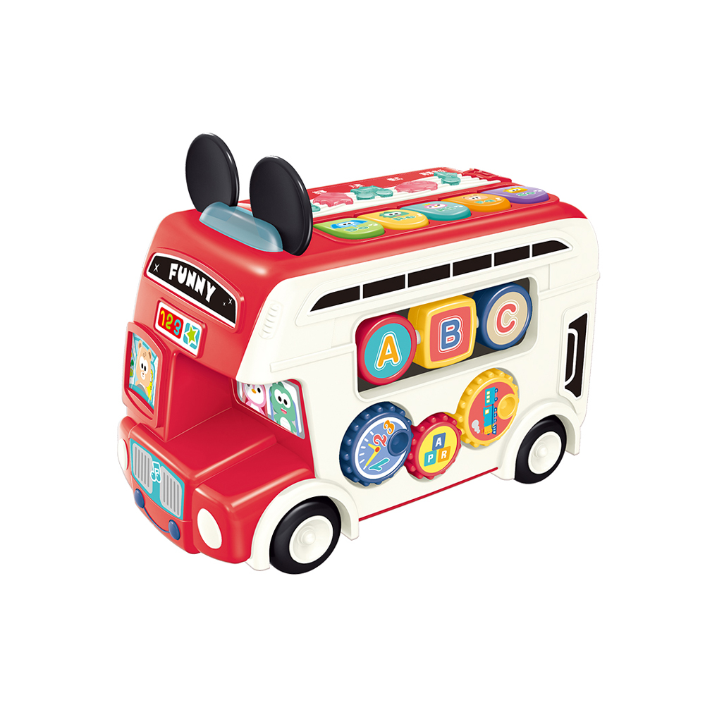 FUN SOUND AND LIGHT BUILDING BLOCK BUS BABY TOY CAR-93900
