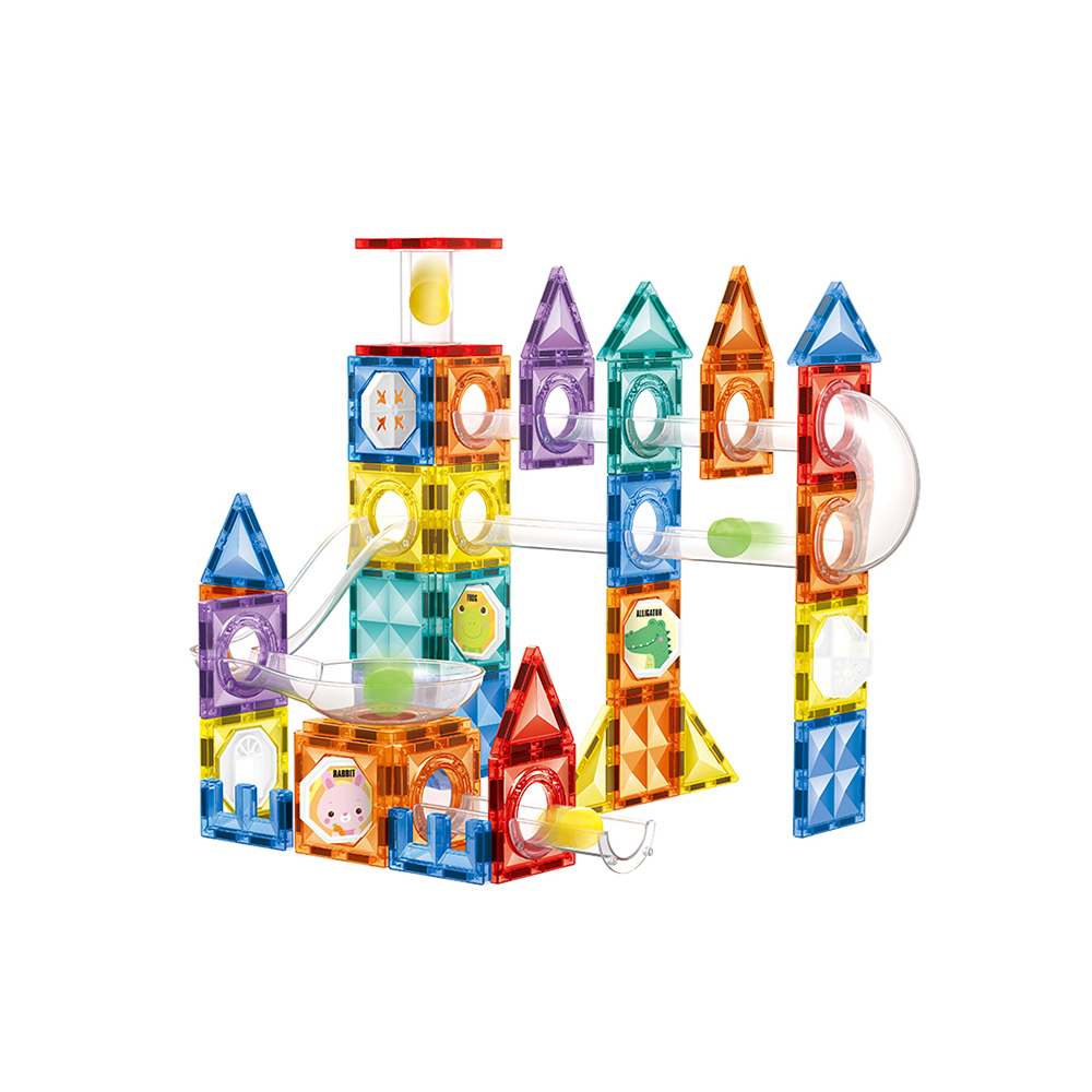 COLORED TRANSPARENT MAGNETIC BUILDING BLOCKS TOY（94 PCS）-93525