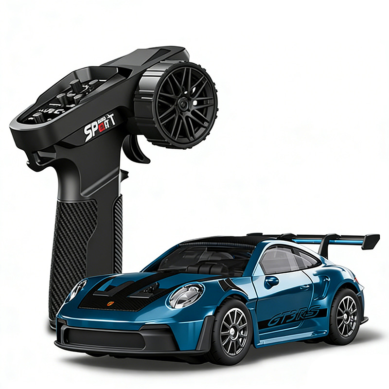 1:43 RC Drift Car 15KM/H with Gyro, 2.4G 4WD Full Proportional Alloy Sport Racing Car