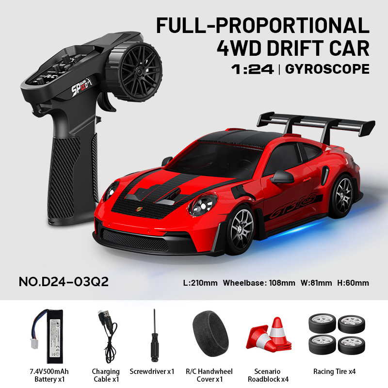 HSTAR 2.4G RC Drift Car – Gyroscope, 4WD, Adjustable Speed & Lights