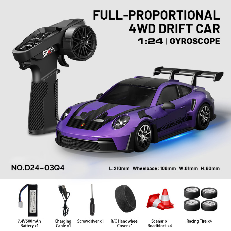 HSTAR Remote Control Drifting Vehicle - 1:24 4WD Full-Proportional RC Drift Car with Gyrosco HSTAR Remote Control Drifting Vehicle - 1:24 4WD Full-Proportional RC Drift Car with Gyrosco
