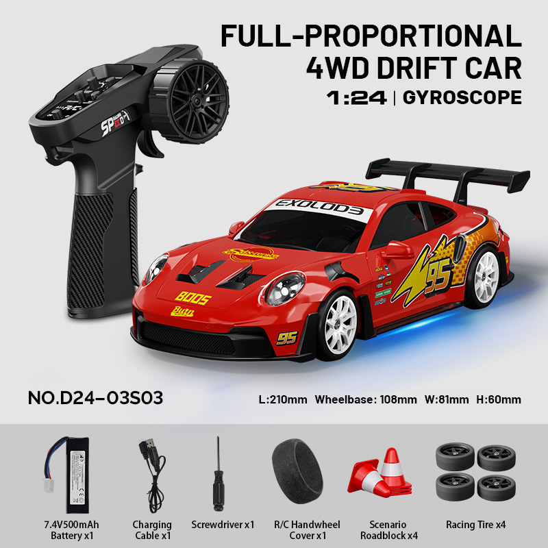 1/24 Full-Proportional 4WD RC Drift Car, Gift Box-D24-03S3