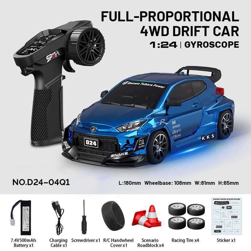 1/24 Scale | Full-Proportional 4WD RC Drifting Car | D24-04Q1