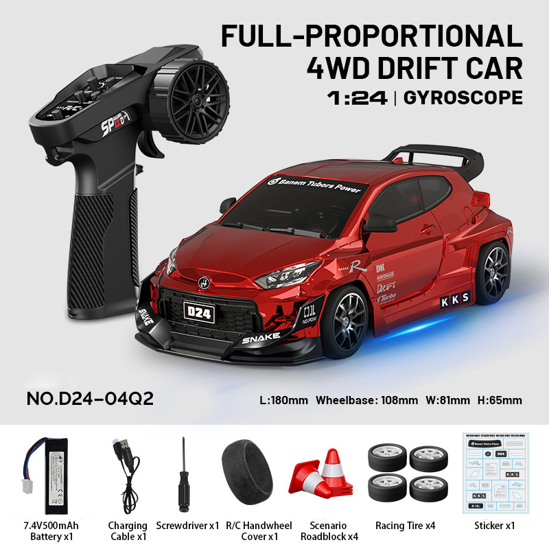1/24 Scale | Full-Proportional 4WD RC Drifting Car | D24-04Q2